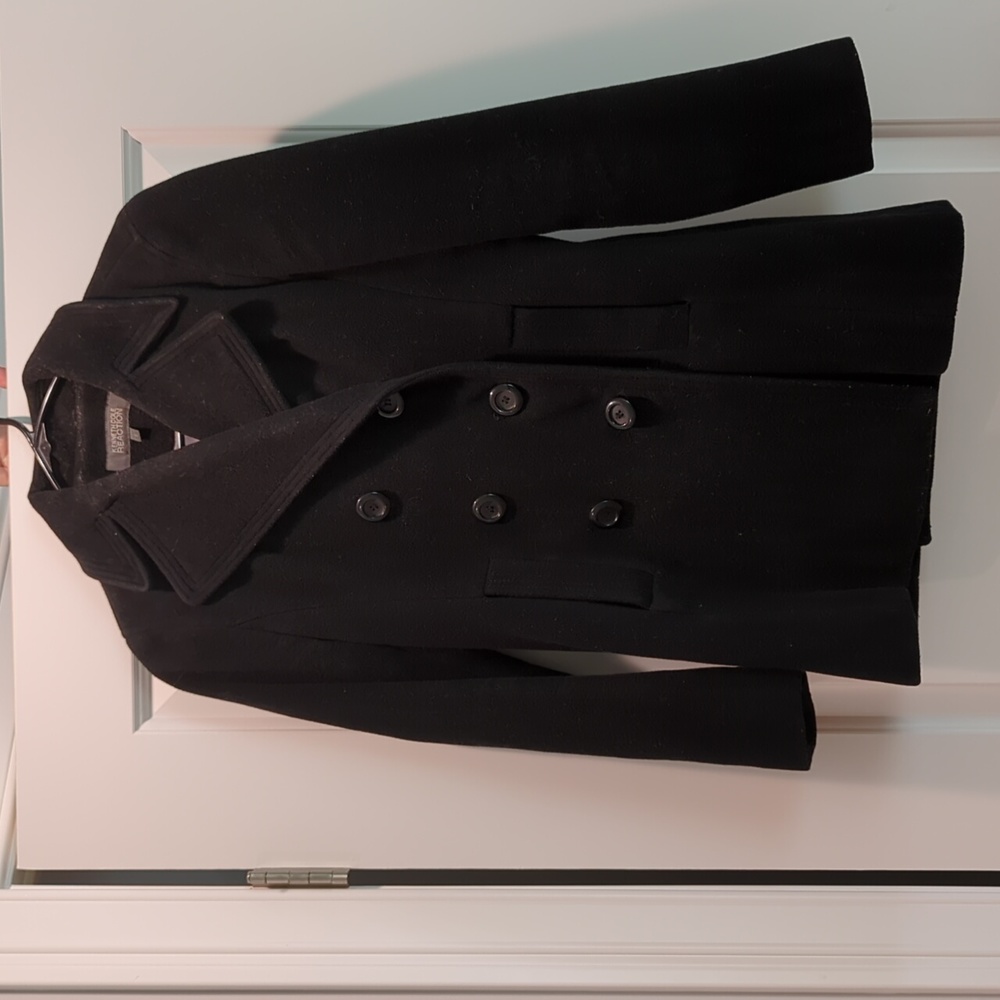 Kenneth Cole Reaction Women's black wool peacoat -black size 2